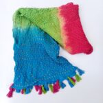 Multicolor Chunri Dupatta in Pure Lawn with Ferozi Parrot Green and Fresh Pink